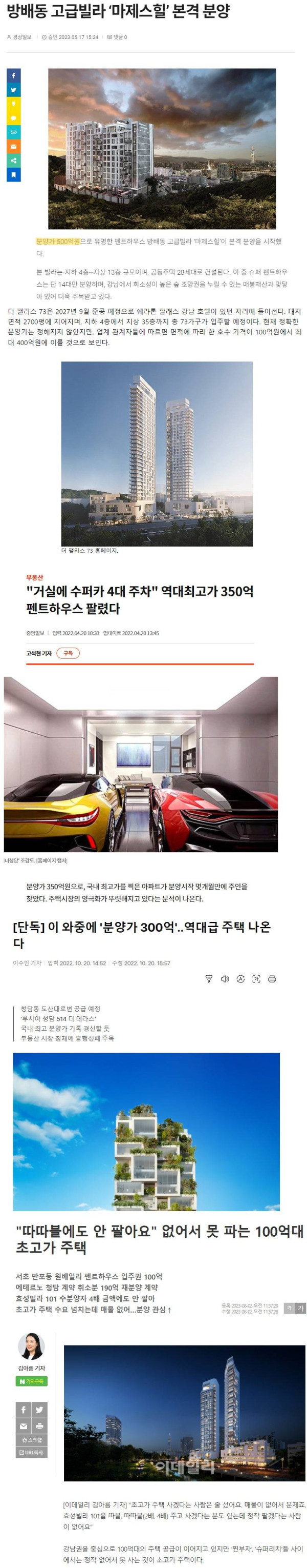 요즘 고급 팬트하우스 가격